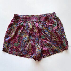 Cambridge Classics 100% Silk Mens Lounge Boxers Shorts Size L Paisley